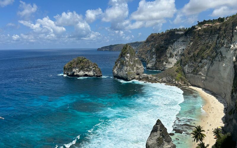 Kelingking Beach cliffs on Nusa Penida island